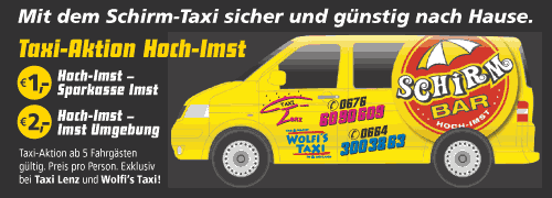 Taxi Imst - Aktion f&uuml;r unsere G&auml;ste Taxi Lenz und Wolfi's Taxi IMST - HOCHIMST und UMGEBUNG